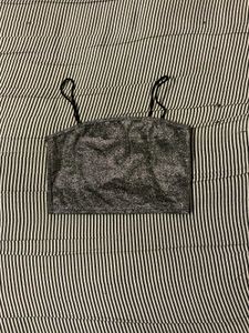 Sparkly Grey Cropped Cami Top