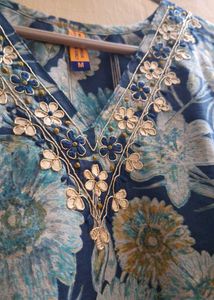 Beautiful Blue Floral Kurta