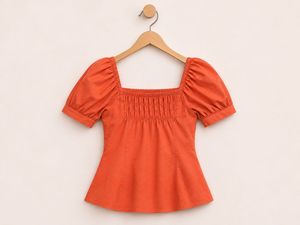 Chic Square Neck Puff Sleeve Top