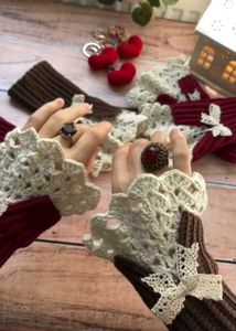 Crochet Arm Warmers with Lace