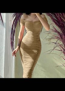Ruched Off-Shoulder unique Dress