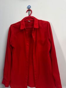 Classic Red Button-Up Shirt