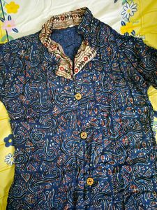 Blue Paisley Print Kurta