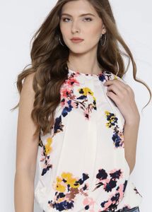 Rare Floral Sleeveless Pleated blouson