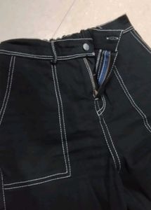 Black straight fit Cargo Pants