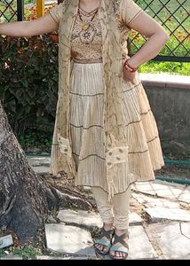 Embellished anarkali suit payjama Set