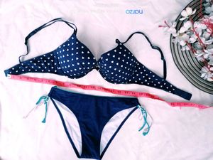 Navy &amp; White Heart Bikini Set