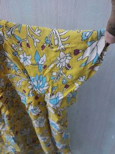 Yellow floral Half Shoulder top