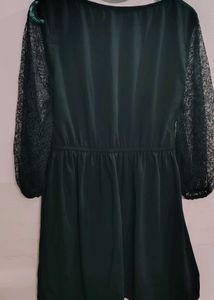 Elegant Black Lace Sleeve Dress
