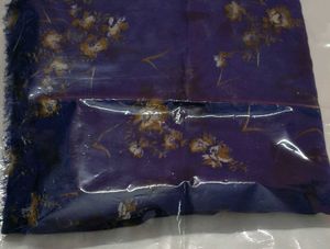 Vintage Blue Floral Print Soft Fabric 4.5 meters