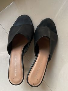 French Connection Black Mules