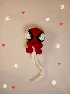Spiderman crochet keychain