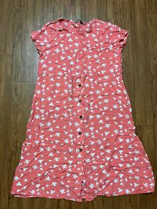 FIG Coral Floral Button-Up Dress