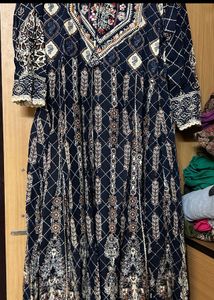 Elegant Blue Printed Kurta Set with Dupatta