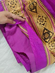 Vibrant Green &amp; Purple Bandhani Saree