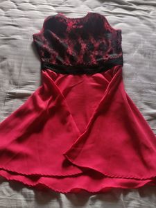L Size Fit &amp; Flare Dress Peach &amp; Black Colour
