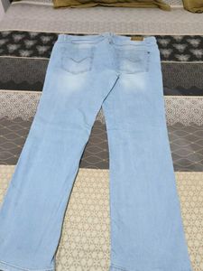 Light Wash Distressed Wide Leg Jeans