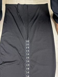 Chic Black Long Sleeve Corset Dress