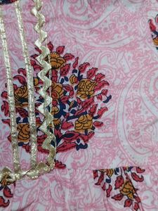 Pink Ethnic Kurta Set for kid girls