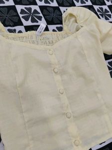Chic Yellow Puff Sleeve Top