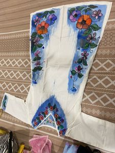 Hand Painted Kurti with Matching Duptta