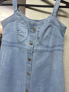 Light Wash Denim Button-Up Dress