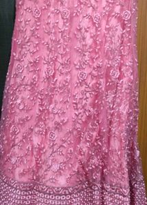 Pink Embroidered Dress Material