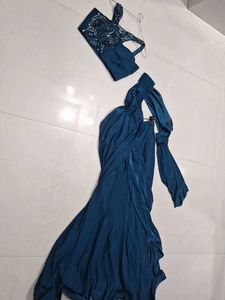 Designer Teal Blue Lehenga saaree