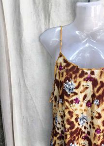 Leopard Print Floral Camisole Top
