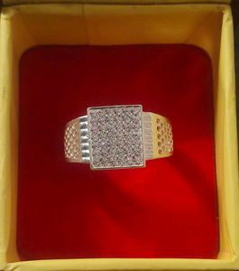 Stylish Men's Square Ring pure silver# fixed