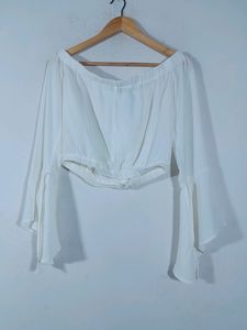 White Western Off Shoulder Top( woman's)