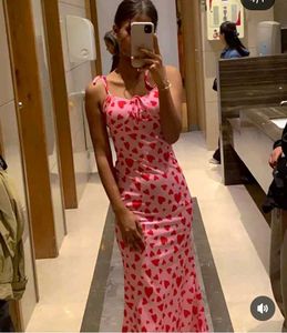 Y2K Pink Heart Maxi Dress