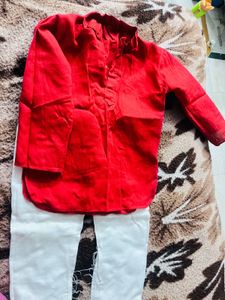 Boy's Red Kurta Set