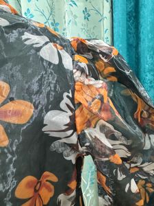 Puffed Sleeve Organza Top