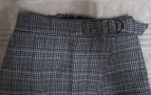 Plaid Wrap Skirt with Belt