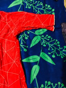 Red Geometric Print Kurta