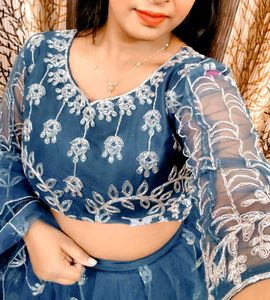 Teal blue Lehenga
