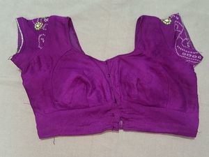 Purple Bandhani Saree with Embellishments