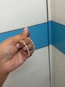 Sparkling Rose Gold Hoop Earrings