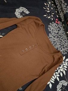 Brown Long Sleeve Top