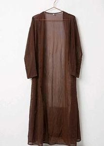 Elegant Brown Embroidered Gown