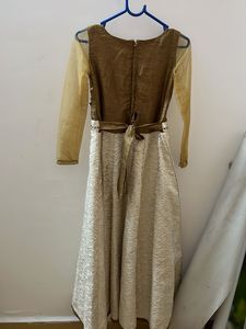 Elegant Brown &amp; White Dress