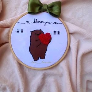 embroidery work teddy painting