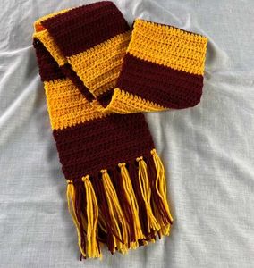 Handmade Crocheted Striped Scarf