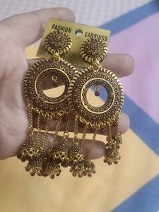 Boho Oxidized Jhumka Earrings