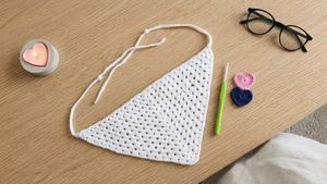 Handmade White Crochet Bandana