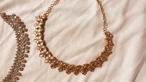 Elegant Kundan &amp; Diamond Choker Necklace Set