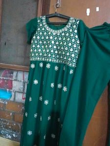 Green Embroidered Kurta Set with Palazzo
