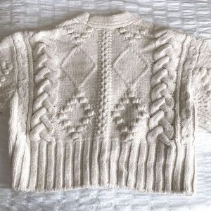 Zara Cream Cable Knit Cardigan