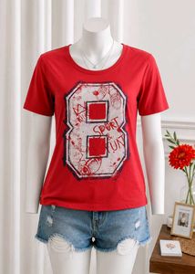 women 🍒 Red Graphic T-Shirt